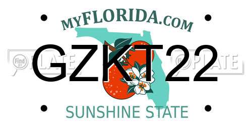 GZKT22 Florida License Plate