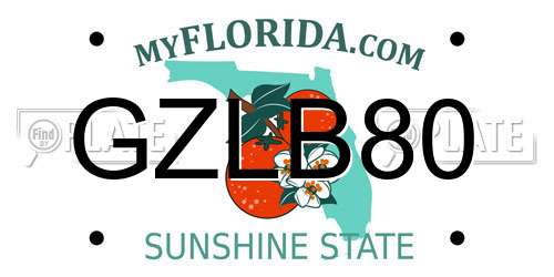 GZLB80 Florida License Plate