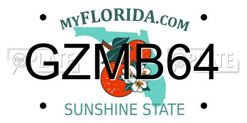GZMB64 Florida License Plate