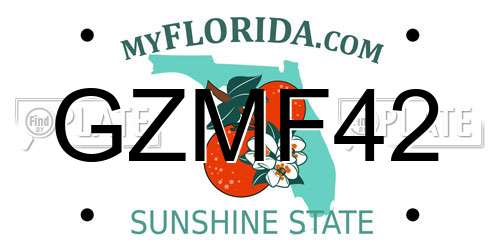 GZMF42 Florida License Plate