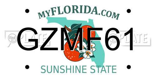 GZMF61 Florida License Plate