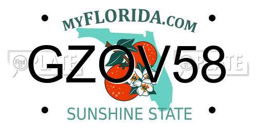 GZOV58 Florida License Plate