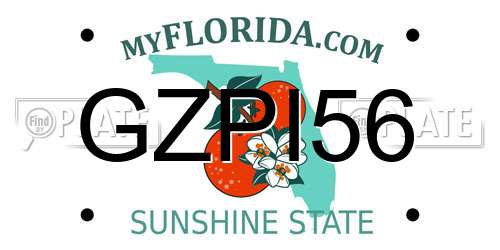 GZPI56 Florida License Plate