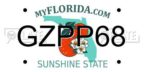 GZPP68 Florida License Plate