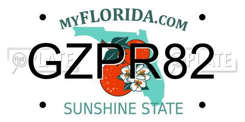 GZPR82 Florida License Plate