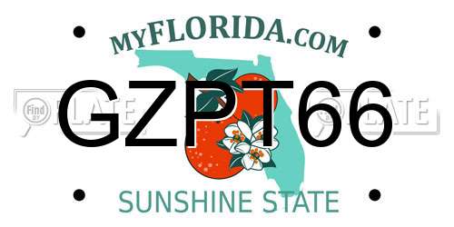 GZPT66 Florida License Plate