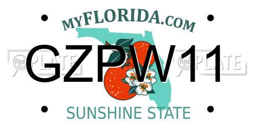 GZPW11 Florida License Plate