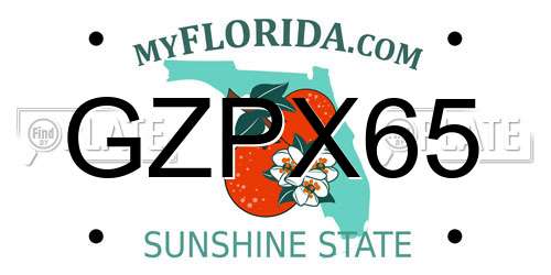 GZPX65 Florida License Plate