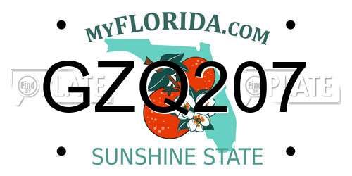 GZQ207 Florida License Plate