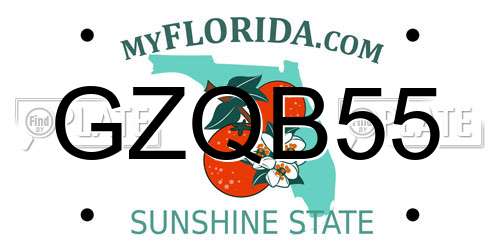GZQB55 Florida License Plate