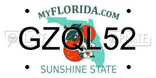 GZQL52 Florida License Plate