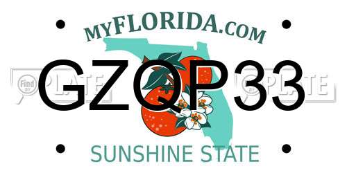 GZQP33 Florida License Plate