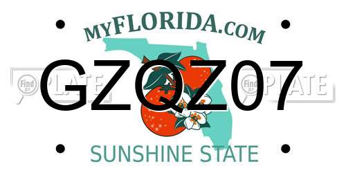 GZQZ07 Florida License Plate