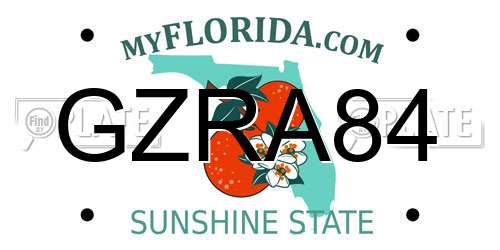 GZRA84 Florida License Plate