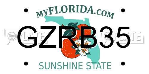 GZRB35 Florida License Plate
