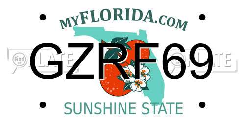 GZRF69 Florida License Plate
