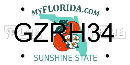 GZRH34 Florida License Plate