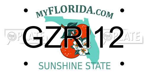GZRI12 Florida License Plate