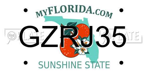 GZRJ35 Florida License Plate