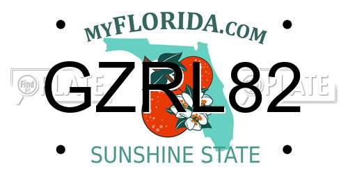 GZRL82 Florida License Plate