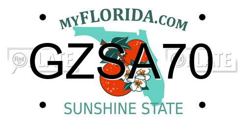 GZSA70 Florida License Plate