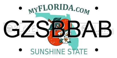 GZSBBAB Florida License Plate