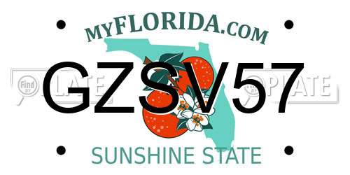 GZSV57 Florida License Plate