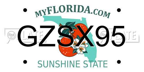 GZSX95 Florida License Plate