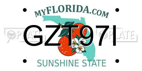 GZT97I Florida License Plate