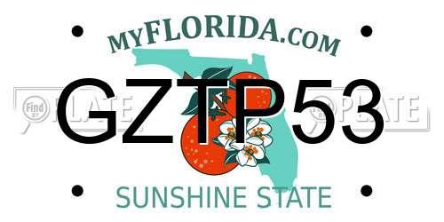 GZTP53 Florida License Plate