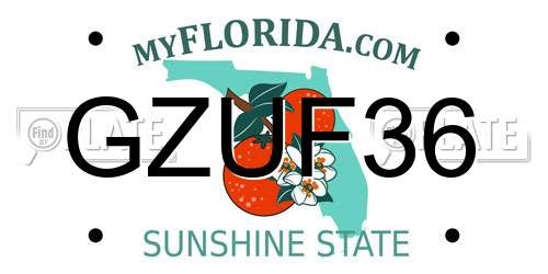 GZUF36 Florida License Plate
