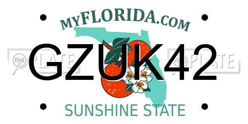 GZUK42 Florida License Plate