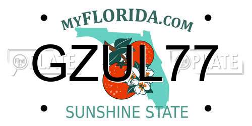 GZUL77 Florida License Plate