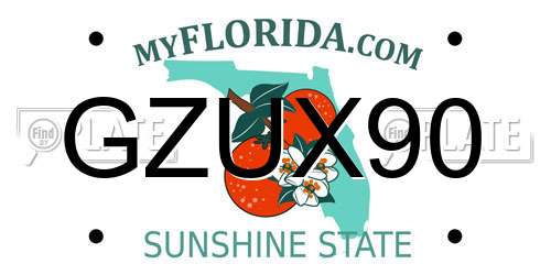 GZUX90 Florida License Plate