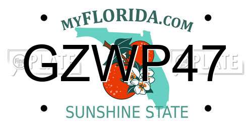 GZWP47 Florida License Plate
