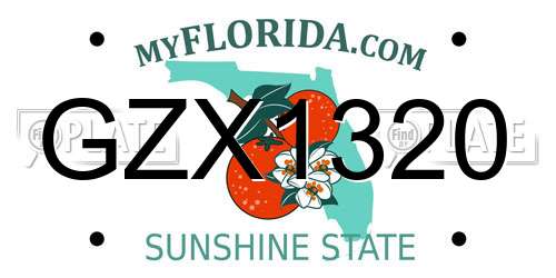 GZX1320 Florida License Plate