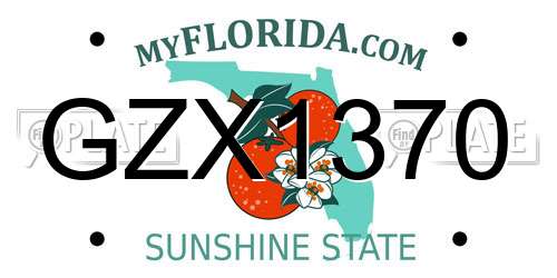 GZX1370 Florida License Plate