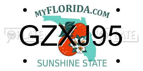 GZXJ95 Florida License Plate