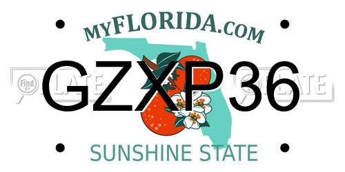 GZXP36 Florida License Plate