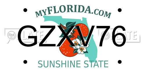 GZXV76 Florida License Plate