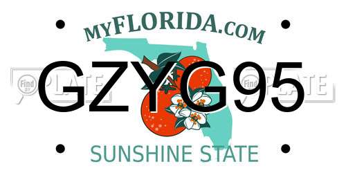 GZYG95 Florida License Plate