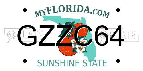 GZZC64 Florida License Plate