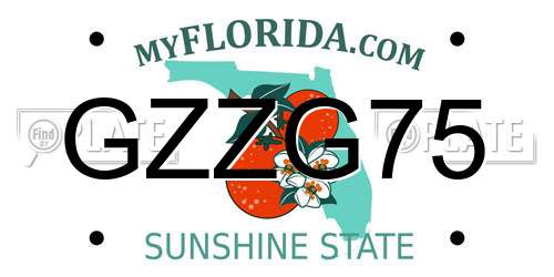 GZZG75 Florida License Plate