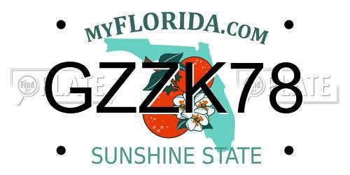 GZZK78 Florida License Plate