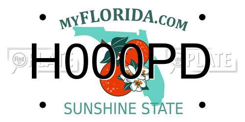 H000PD Florida License Plate