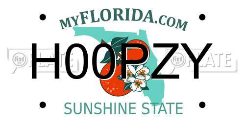 H00PZY Florida License Plate