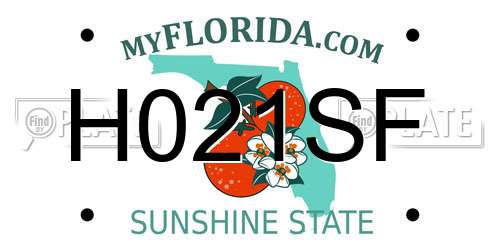 H021SF Florida License Plate