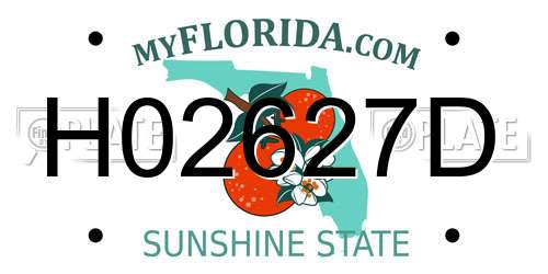 H02627D Florida License Plate