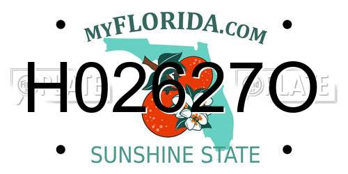 H02627O Florida License Plate