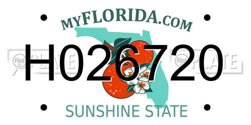 H026720 Florida License Plate